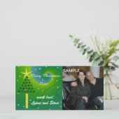 Frohe Weihnachtsbaum-Fotokarte Feiertagskarte (Stehend Vorderseite)