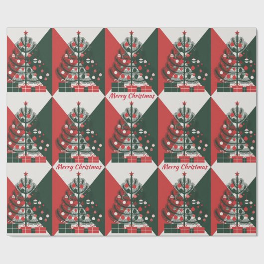 Frohe Weihnachtsbaum Geschenkpapier (Flach)