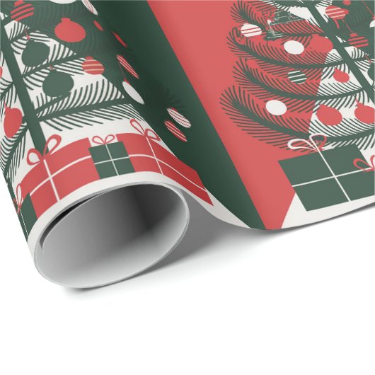 Frohe Weihnachtsbaum Geschenkpapier (Rolleneckpunkt)