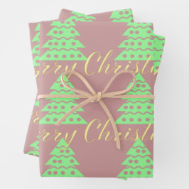 Frohe Weihnachtsbaum Geschenkpapier Set