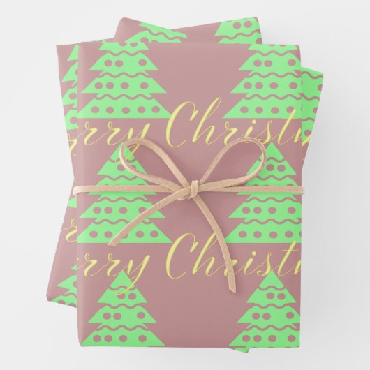 Frohe Weihnachtsbaum Geschenkpapier Set (Beispiel)