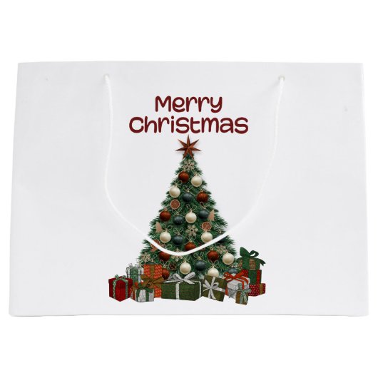 Frohe Weihnachtsbaum-Geschenktasche Große Geschenktüte (Vorderseite)
