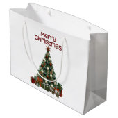 Frohe Weihnachtsbaum-Geschenktasche Große Geschenktüte (Rückseite Schrägansicht)