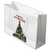 Frohe Weihnachtsbaum-Geschenktasche Große Geschenktüte (Vorderseite Schrägansicht)