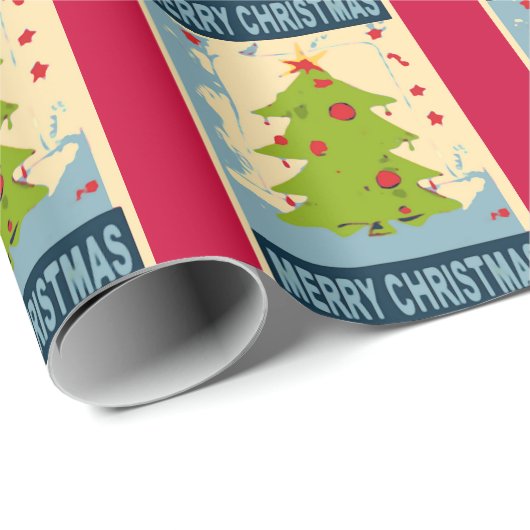 Frohe Weihnachtsbaum Geschenkwrap Geschenkpapier (Rolleneckpunkt)