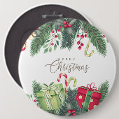 Frohe Weihnachtsbaum gibt Dekoration Button (Vorne & Hinten)