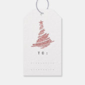 Frohe Weihnachtsbaum glücklich aus der Rose Glitze Geschenkanhänger (Rückseite)