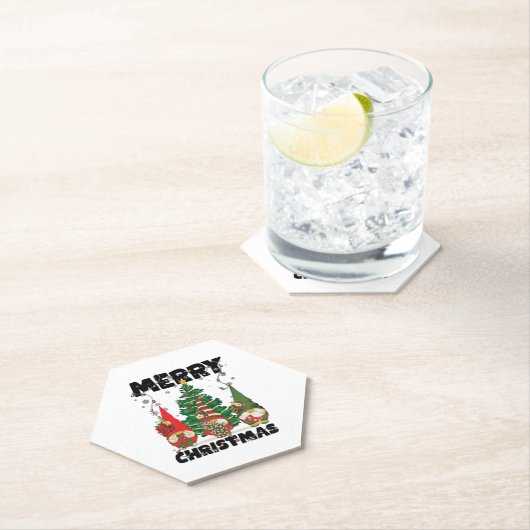 Frohe Weihnachtsbaum Gnomes Xmas Lichter Erwachsen Untersetzer (Vor Ort)