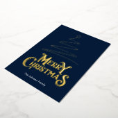 Frohe Weihnachtsbaum Gold Folien Feiertagskarte (Gedreht)