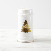 Frohe Weihnachtsbaum Gold Look Eleganter Bierstein Bierglas (Mittel)