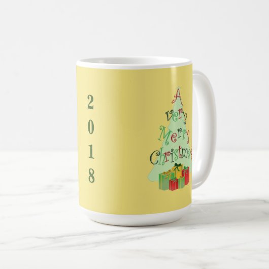 Frohe Weihnachtsbaum Grafik-Design-Tasse Kaffeetasse (VorderseiteRechts)