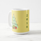 Frohe Weihnachtsbaum Grafik-Design-Tasse Kaffeetasse (Vorderseite Links)