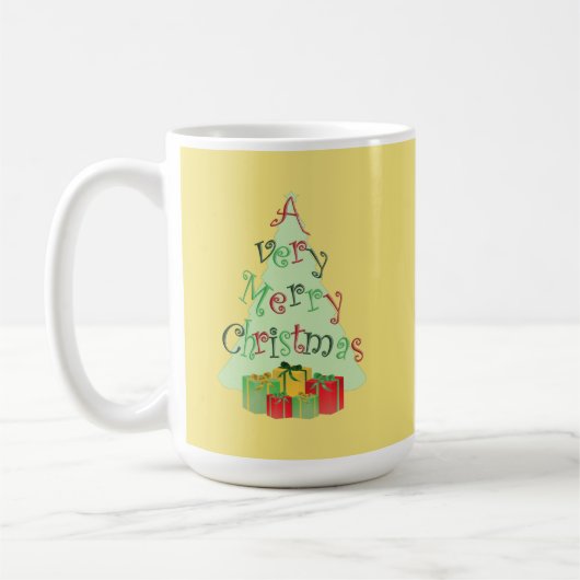 Frohe Weihnachtsbaum Grafik-Design-Tasse Kaffeetasse (Links)