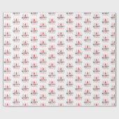 Frohe Weihnachtsbaum Gray Red Geschenkpapier (Flach)