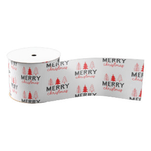 Frohe Weihnachtsbaum Gray Red Ripsband