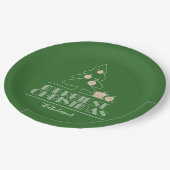 Frohe Weihnachtsbaum Green Pappteller (Schrägansicht)