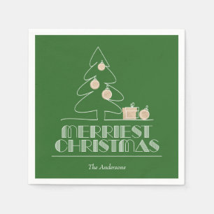Frohe Weihnachtsbaum Green Serviette