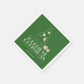 Frohe Weihnachtsbaum Green Serviette (Ecke)