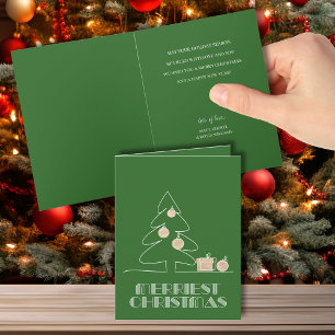 Frohe Weihnachtsbaum Grüne Feiertage Karte