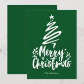 Frohe Weihnachtsbaum Grüne Weihnachtskarte Feiertagskarte (Vorne/Hinten)