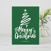 Frohe Weihnachtsbaum Grüne Weihnachtskarte Feiertagskarte (Stehend Vorderseite)