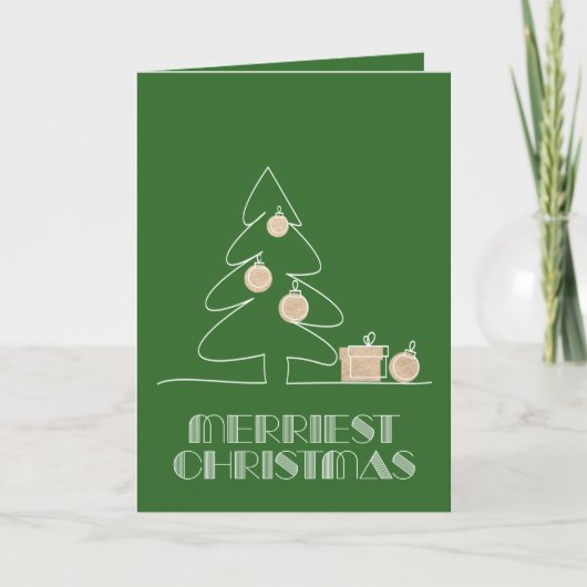 Frohe Weihnachtsbaum Grüner Urlaub Karte (Vorderseite)