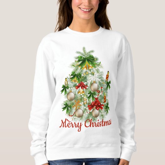 Frohe Weihnachtsbaum Holiday Sweatshirt (Vorderseite)