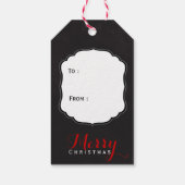 Frohe Weihnachtsbaum Imitate Chalkboard Textur Geschenkanhänger (Rückseite)
