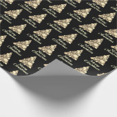 Frohe Weihnachtsbaum in Sepia und Schwarz Geschenkpapier (Ecke)