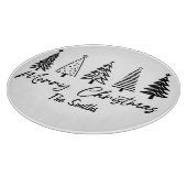 Frohe Weihnachtsbaum individuell anpassbarer Kreis Schneidebrett (Ecke)