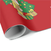 Frohe Weihnachtsbaum Individuelle Name Personalisi Geschenkpapier (Rolleneckpunkt)