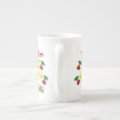 Frohe Weihnachtsbaum, Jolly Holiday Cherries Porzellantasse (Rückseite)