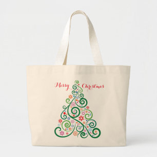 Frohe Weihnachtsbaum Jumbo-Tasche Jumbo Stoffbeutel