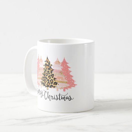 Frohe Weihnachtsbaum Kaffeetasse (Vorderseite Links)