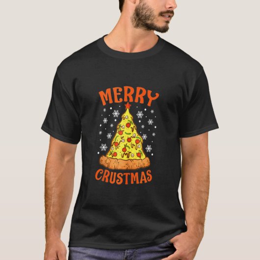 Frohe Weihnachtsbaum Käse Pizza 1 T-Shirt (Vorderseite)
