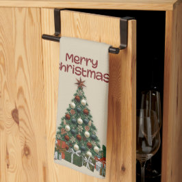Frohe Weihnachtsbaum-Küchentücher Geschirrtuch
