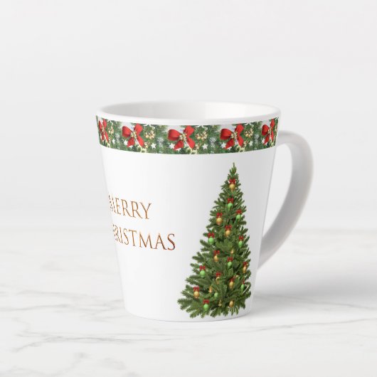 Frohe Weihnachtsbaum Latte Tasse (Rechte Ecke)