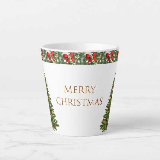 Frohe Weihnachtsbaum Latte Tasse (Vorderseite)