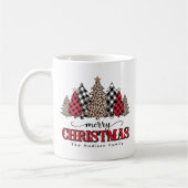 Frohe Weihnachtsbaum Leopard & Buffalo Kariert Kaffeetasse (Links)