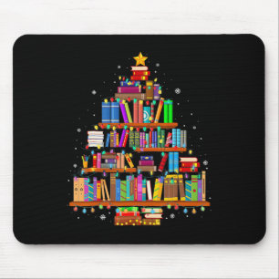 Frohe Weihnachtsbaum Lesebücher Liebhaber Biblioth Mousepad