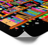 Frohe Weihnachtsbaum lesen Bücher Lover Librarian Poster (Ecke)