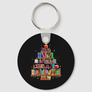 Frohe Weihnachtsbaum lesen Bücher Lover Librarian Schlüsselanhänger