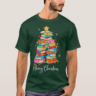 Frohe Weihnachtsbaum Librarian Xmas Reading Buch L T-Shirt