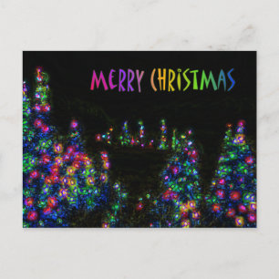Frohe Weihnachtsbaum-Lichter Postkarte