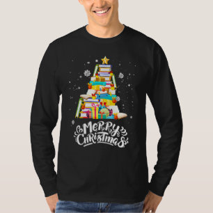 Frohe Weihnachtsbaum Liebe Lesebücher Bibliothekar T-Shirt