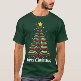 Frohe Weihnachtsbaum Liebe lesen Bücher Bibliothek T-Shirt