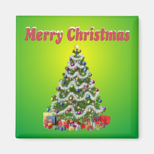 Frohe Weihnachtsbaum Magnet (Vorne)