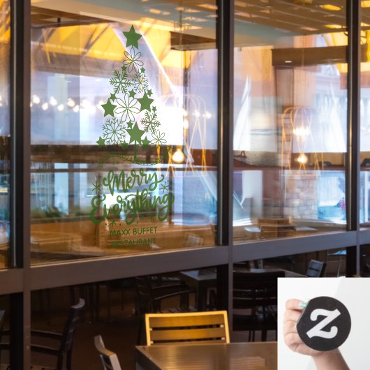 Frohe Weihnachtsbaum Merry alles Custom Fensteraufkleber (Restaurantfenster)