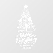 Frohe Weihnachtsbaum Merry Everything Family Fensteraufkleber (Blatt)