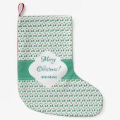 Frohe Weihnachtsbaum Mint Green Monogram Kleiner Weihnachtsstrumpf (Vorderseite)